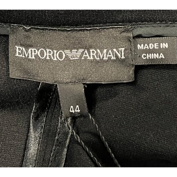 Emporio Armani Black Double Breasted Blazer Women Size 44 Modal Work Career New - Picture 5 of 8